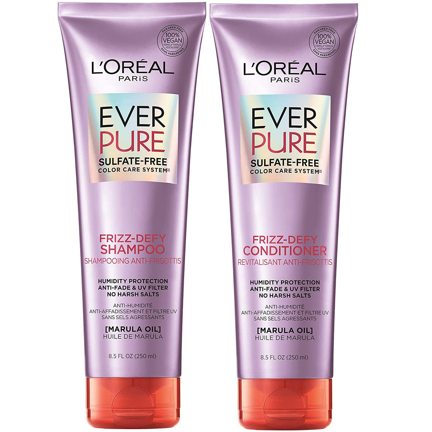 L'Oreal Paris Hair Care Everpure Sulfate Free Frizz Defy Conditioner, with Marula Oil, 2 Count (8.5 Fl; Oz Each) (Packaging May Vary) Health & Beauty > Personal Care > Hair Care L'Oreal Paris Shampoo & Conditioner Set 8.5 Fl Oz (Pack of 2) 