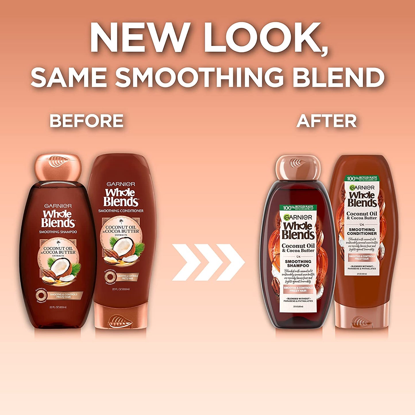 Garnier Whole Blends Smoothing Shampoo and Conditioner, Coconut Oil and Cocoa Butter Extracts, for Frizzy Hair, 22 Fl Oz Ea, 1 Kit (Packaging May Vary) Health & Beauty > Personal Care > Hair Care Garnier   