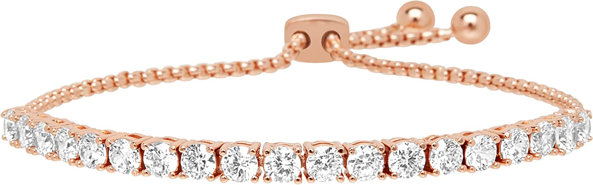 Devin Rose Women’S Bolo Bracelet – Slide Adjustable Cubic Zirconia Crystal Tennis Bracelet Apparel & Accessories > Jewelry > Bracelets Devin Rose 4mm Pink  