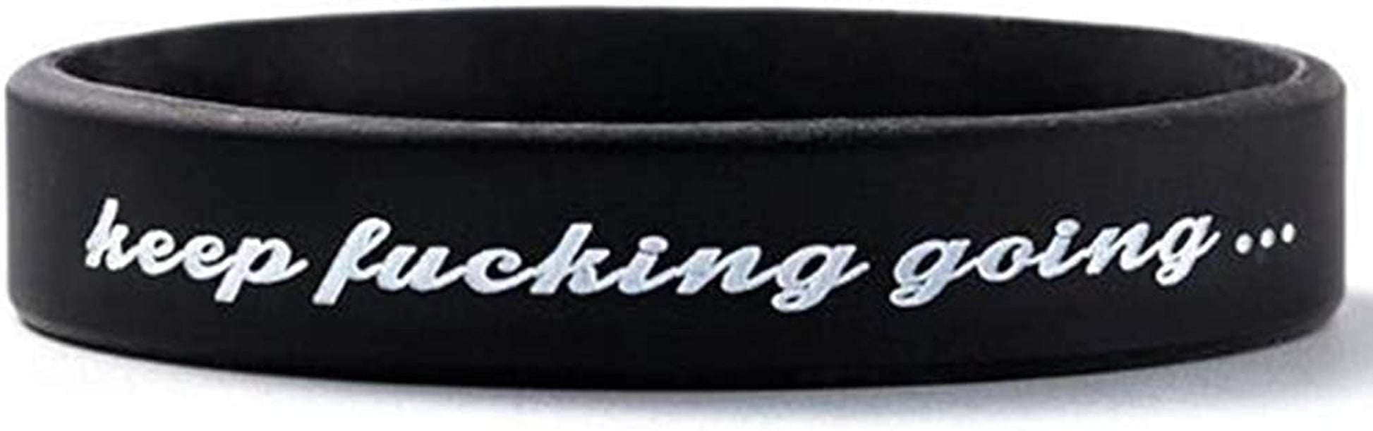 Jude Jewelers Medical Grade Silicone Keep Fucking Going Mantra Statement Inspirational Bangle Bracelet Apparel & Accessories > Jewelry > Bracelets Jude Jewelers Black  