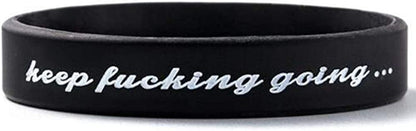 Jude Jewelers Medical Grade Silicone Keep Fucking Going Mantra Statement Inspirational Bangle Bracelet Apparel & Accessories > Jewelry > Bracelets Jude Jewelers Black  