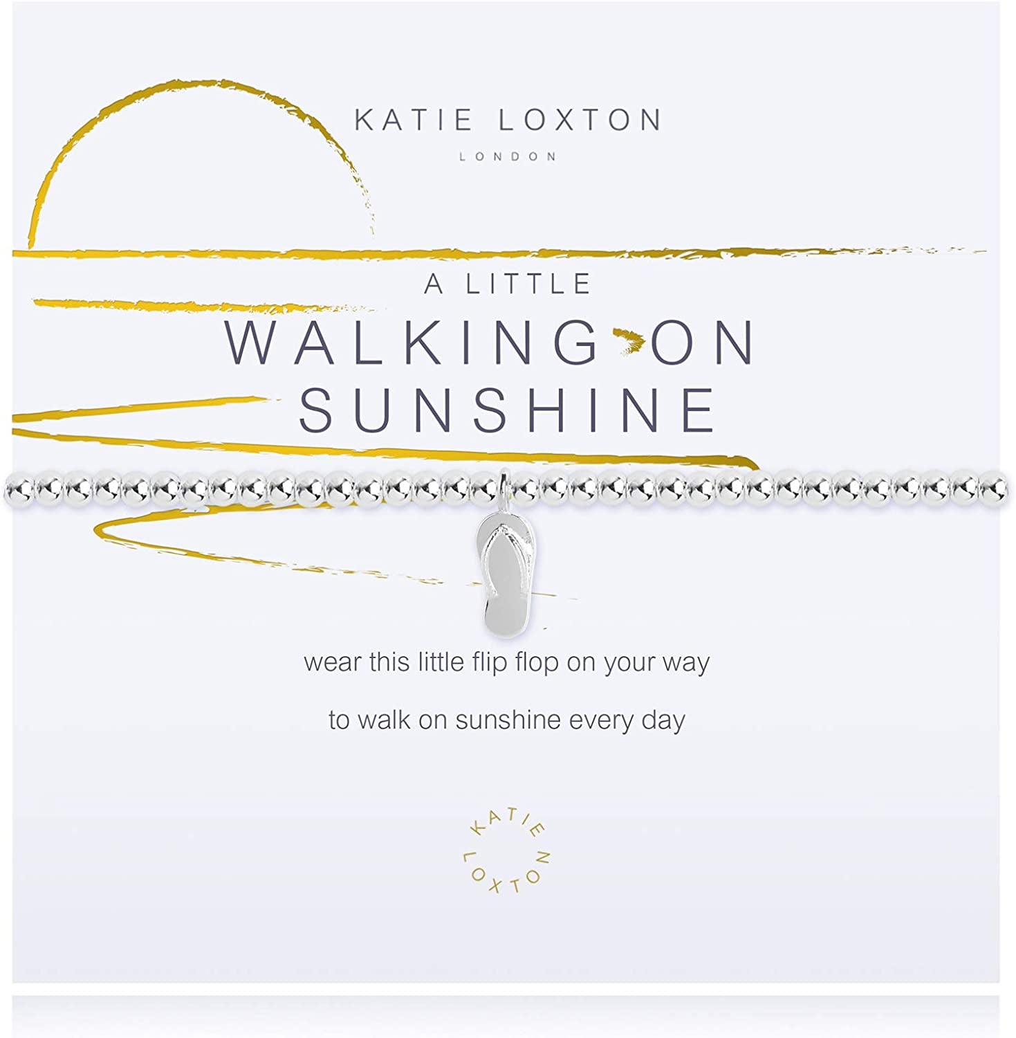 KATIE LOXTON a Little Summer Womens Stretch Adjustable Band Fashion Charm Bracelet Apparel & Accessories > Jewelry > Bracelets Katie Loxton Walking on Sunshine  