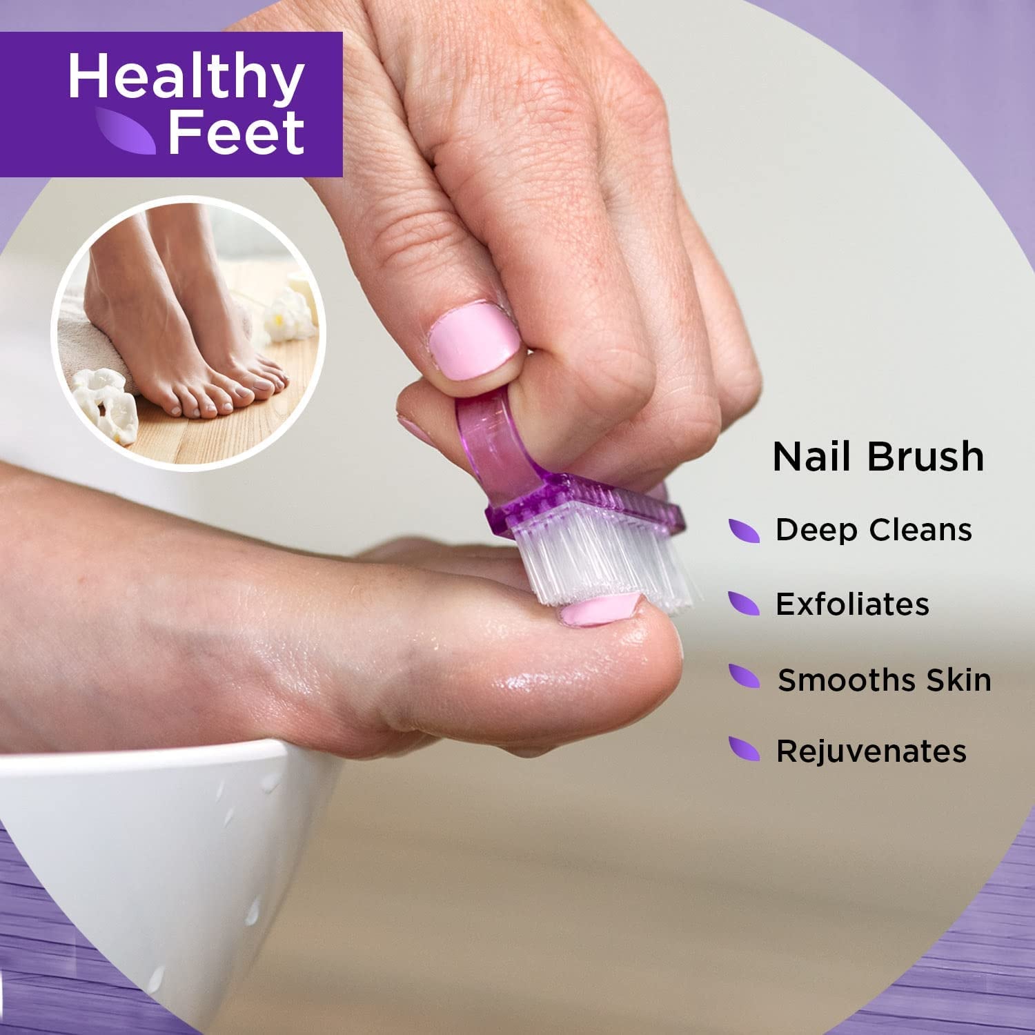 DAILY REMEDY Foot Callus Remover Set - Includes 1 Stainless Rasp Foot File, 4 Premium Pumice Stone and 1 Nail Brush, Best Foot Care Pedicure Tools to Remove Hard Dry Skin (Purple) Health & Beauty > Personal Care > Foot Care DAILY REMEDY   