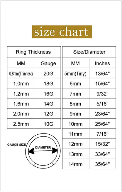 ORANGELOVE Hypoallergenic Nose Rings 20G 18G 16G 14G 12G 10G 8G 316L Surgical Steel Septum Jewelry Hinged Segment Ring Body Piercing Nose Hoop Lip Rings Nose Helix Cartilage Rook Earrings Apparel & Accessories > Jewelry > Rings ORANGELOVE   