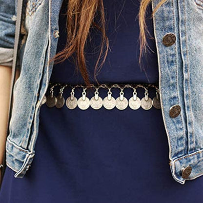 Idealway Gypsy Silver Dangle Coins Belly Chain Hippie Boho Belt Belly Dance Chain Body Jewelry Apparel & Accessories > Jewelry > Body Jewelry idealway   