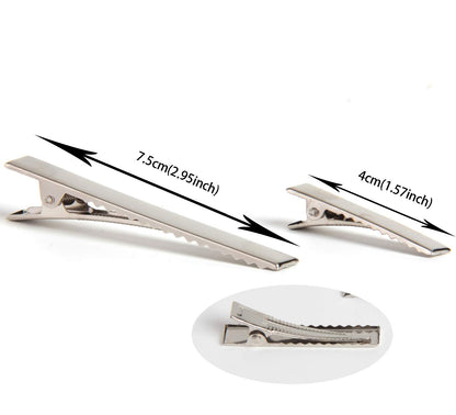 HAPY SHOP 80 Pcs Silver Alligator Hair Clip Flat Top with Teeth 3 Inch and 1.6 Inch for Hair Care, Arts & Crafts Projects, Dry Hanging Clothing, Office Paper Document Organization,2 Sizes Health & Beauty > Personal Care > Hair Care HAPY SHOP   