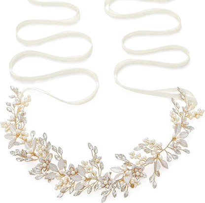 SWEETV Flower Bridal Belt Rhinestone Wedding Belt Evening Dress Sash Accessories for Bridesmaid Gown Apparel & Accessories > Clothing Accessories > Belts SWEETV   