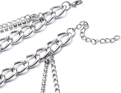 Body Chains Belts for Women Girls Sexy Waist Chain Rhinestone Body Jewelry Rave Outfits Festival Accessories Apparel & Accessories > Jewelry > Body Jewelry FNQUFUJ   