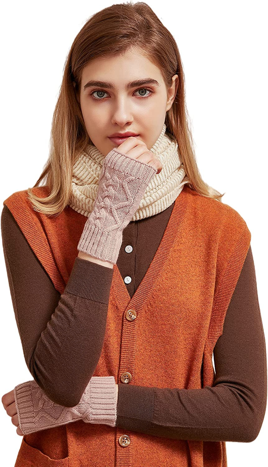 Pure Cashmere Mitten Gloves for Women in a Gift Box Apparel & Accessories > Clothing Accessories > Gloves & Mittens NUOHEMULE   