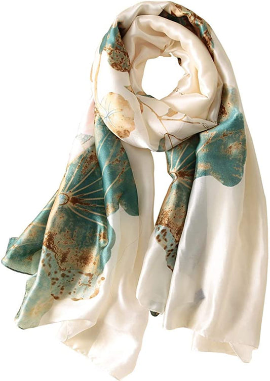 WEIGEER Silk Scarf Women Chiffon Shawl Lotus Scarf Neckerchief Long Head Wrap Thin Scarf Beach Women Hijab Belt Vintage Bridal Shawl Binder Chiffon Scarf Colourful Cloth White Green Apparel & Accessories > Clothing Accessories > Scarves & Shawls WEIGEER   
