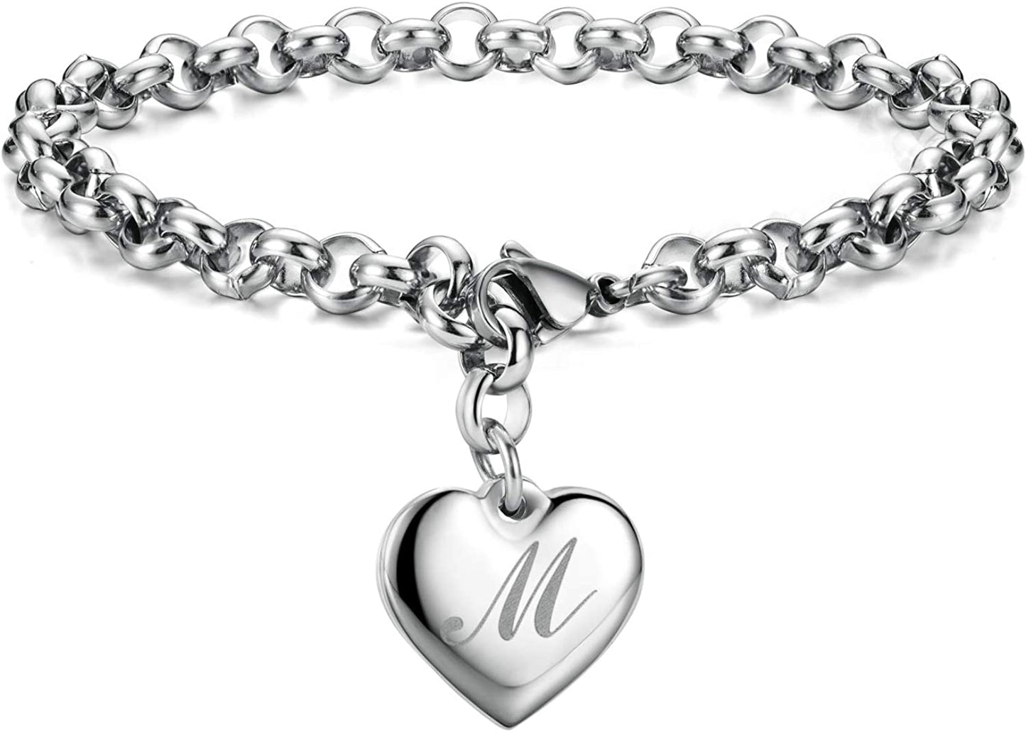 Heart Initial Charm Bracelets for Teen Girls Letters Alphabet Bracelet Jewelry for Girls Gifts for Teenage Girls Apparel & Accessories > Jewelry > Bracelets Monily M  