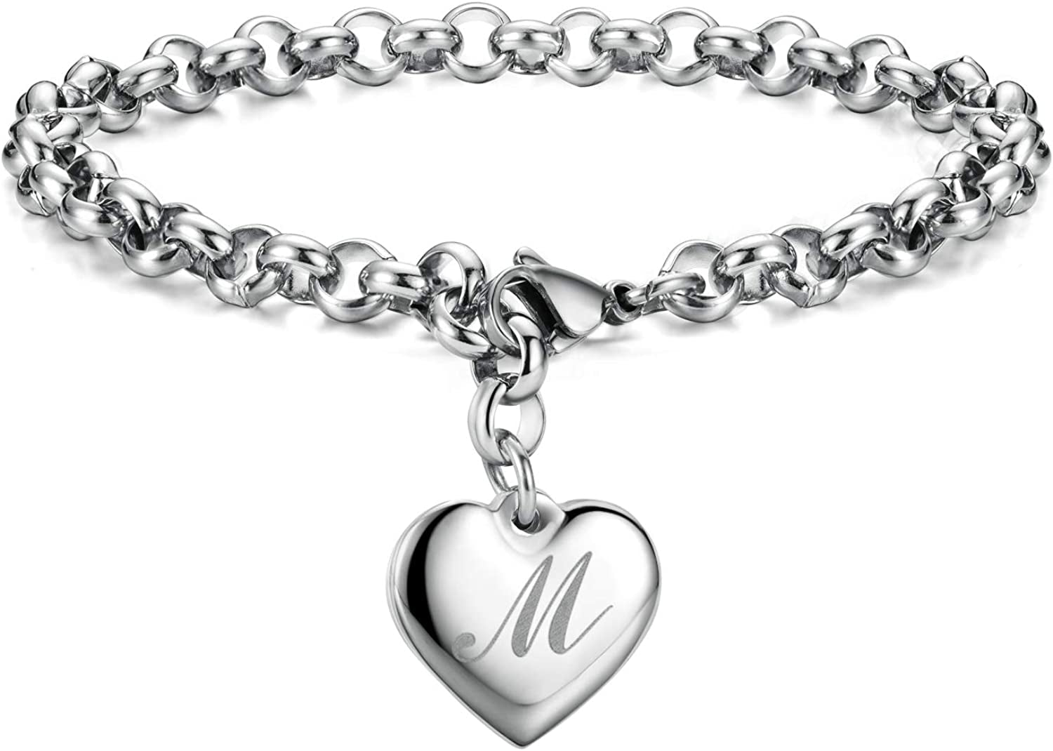 Heart Initial Charm Bracelets for Teen Girls Letters Alphabet Bracelet Jewelry for Girls Gifts for Teenage Girls Apparel & Accessories > Jewelry > Bracelets Monily M  