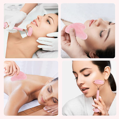 FACEMADE Gua Sha and Jade Roller, Gua Sha Massage Tool for Skin Care, Jade Roller for Face, Eyes, Body Muscle Relaxation and Relieve Wrinkles and Fine Lines Health & Beauty > Personal Care > Cosmetics > Cosmetic Tools > Skin Care Tools FACEMADE   