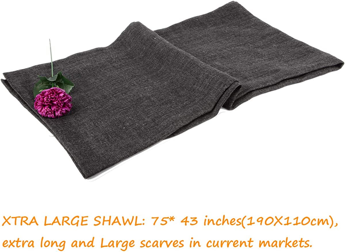 Iristide Women Summer Scarfs Large Long Lightweight Linen Beach Gauze Shawl Wrap 75”×43” Apparel & Accessories > Clothing Accessories > Scarves & Shawls Iristide   