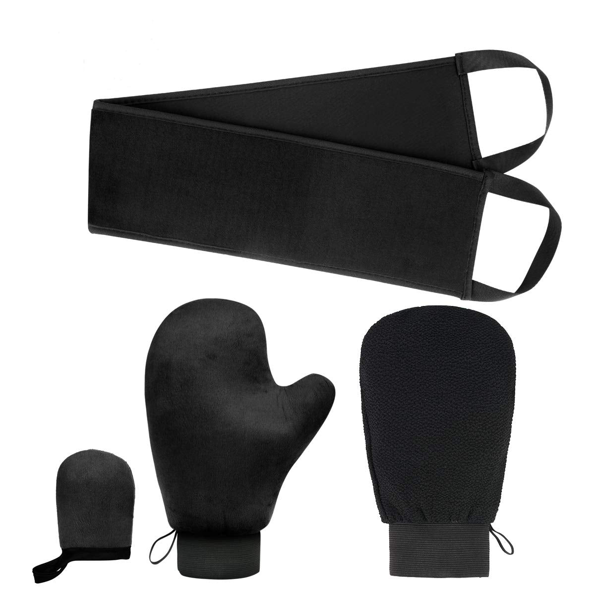 Self Tanning Mitt Tan Mitt Tanning Mitt Applicator with Thumb and Face Applicator Mitt Washable Reusable Sunless Tanner Mitt Tools Set for Mousse, Lotion, Spray and Oil（Black） Health & Beauty > Personal Care > Cosmetics > Cosmetic Tools > Skin Care Tools KRTOTAI Applicator Kit 4 Count (Pack of 1) 