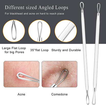 Boxoyx Pimple Popper Tool Kit - 6Pcs Blackhead Remover Comedone Extractor Tool Kit with Metal Case for Quick and Easy Removal of Pimples, Blackheads, Zit Removing, Forehead, Facial and Nose(Silver) Health & Beauty > Personal Care > Cosmetics > Cosmetic Tools > Skin Care Tools Boxoyx   