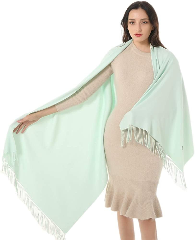 Women Shawl Wrap Scarf Pashmina Gifts Idea Wedding Christmas Birthday Large Soft Stole Apparel & Accessories > Clothing Accessories > Scarves & Shawls Gomust Light-green  