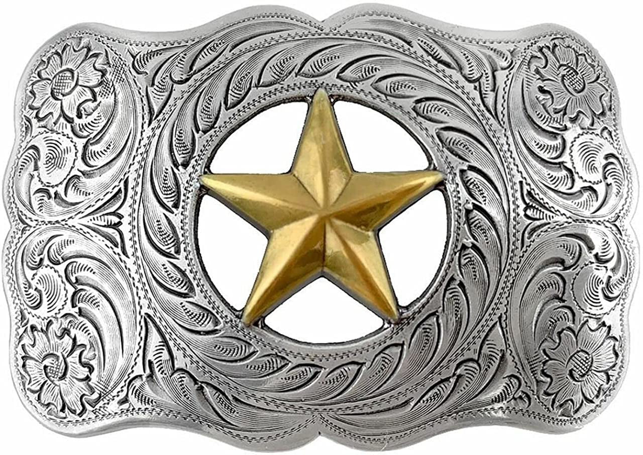 Western Floral Eagle Dogs Birds Star Replacement Belt Buckle Fits 1-1/2"(38Mm) Belt Strap-Multi-Style Options Apparel & Accessories > Clothing Accessories > Belt Buckles Belts.com Type Buckle Y1 - H8459 Antique Silver Gold 1-1/2" 
