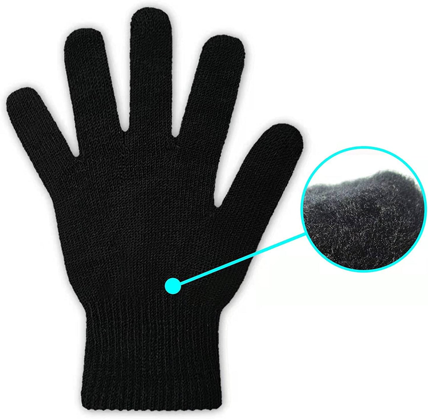 GLEDLOVES 5 Pairs Winter Knitted Magic Elastic Gloves for Unisex Gloves Knit Full Fingers Warm Gloves for Men Women. Apparel & Accessories > Clothing Accessories > Gloves & Mittens GLEDLOVES   