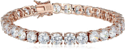Essentials Plated Sterling Silver round Cut Cubic Zirconia Tennis Bracelet Apparel & Accessories > Jewelry > Bracelets KYLIE MAX Rose Gold Plated Sterling Silver 6mm 7.25" length