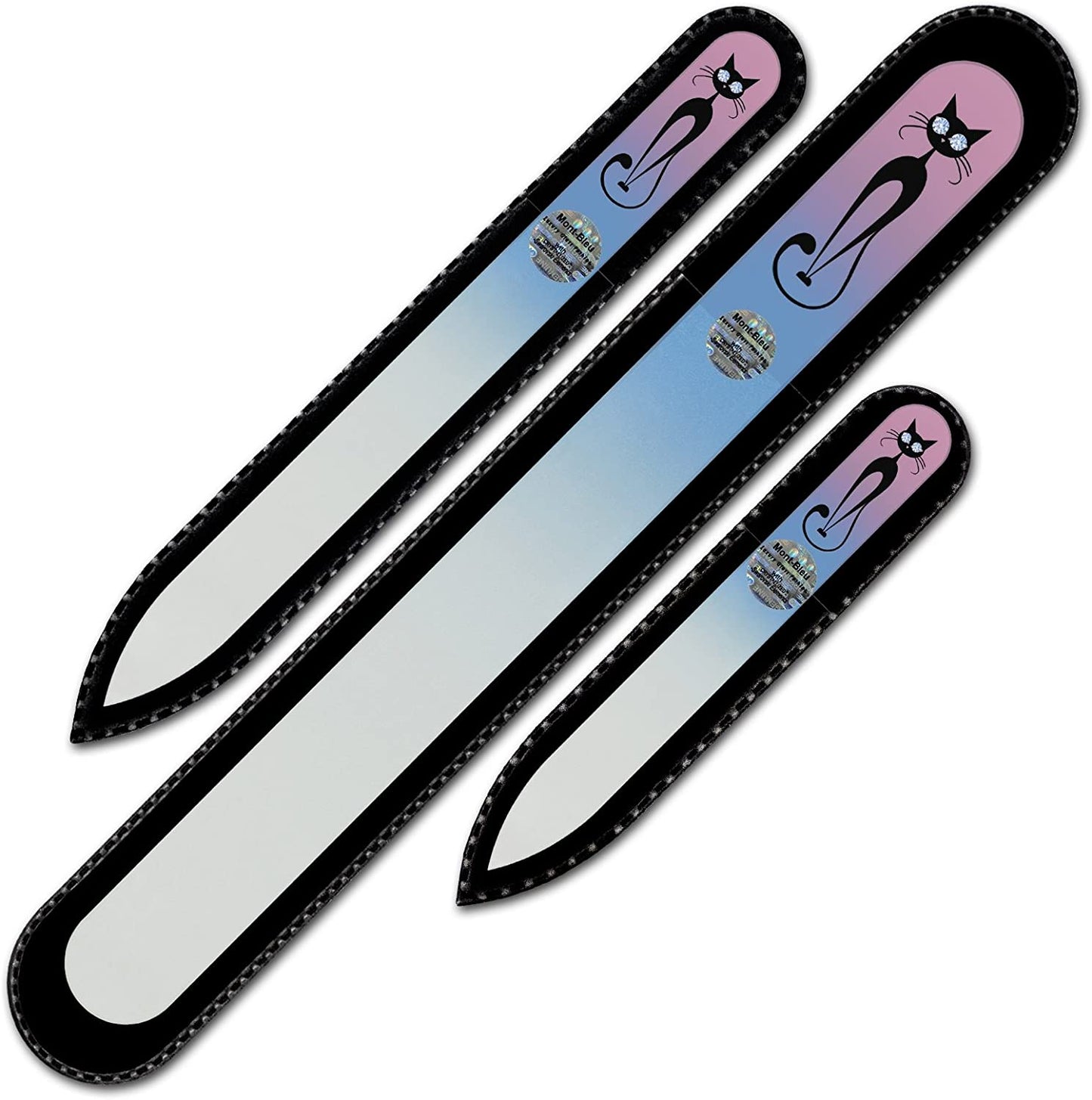 Mont Bleu Set of 3 Cats Crystal Nail Files Hand Decorated with Crystals from Swarovski - Handmade - Czech Tempered Glass - Lifetime Guaranty - Excellent Nail Filing Tools - Premium Glass Nail File Health & Beauty > Personal Care > Cosmetics > Cosmetic Tools > Nail Tools Mont Bleu Bubblegum  