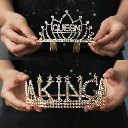 King'S and Queen'S Royal Crowns -Prom King and Prom Queen Satin Sash King Queen Costume Accessories Value (White) Apparel & Accessories > Clothing Accessories > Sashes ANWNK YOU   