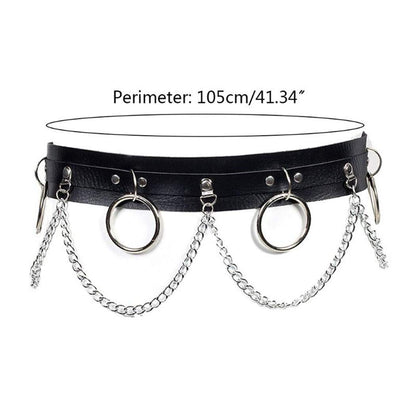 Victray Punk Waist Chain Belt Leather Body Chains Rave Body Jewelry Accessories for Women and Girls (Black) Apparel & Accessories > Jewelry > Body Jewelry Victray   