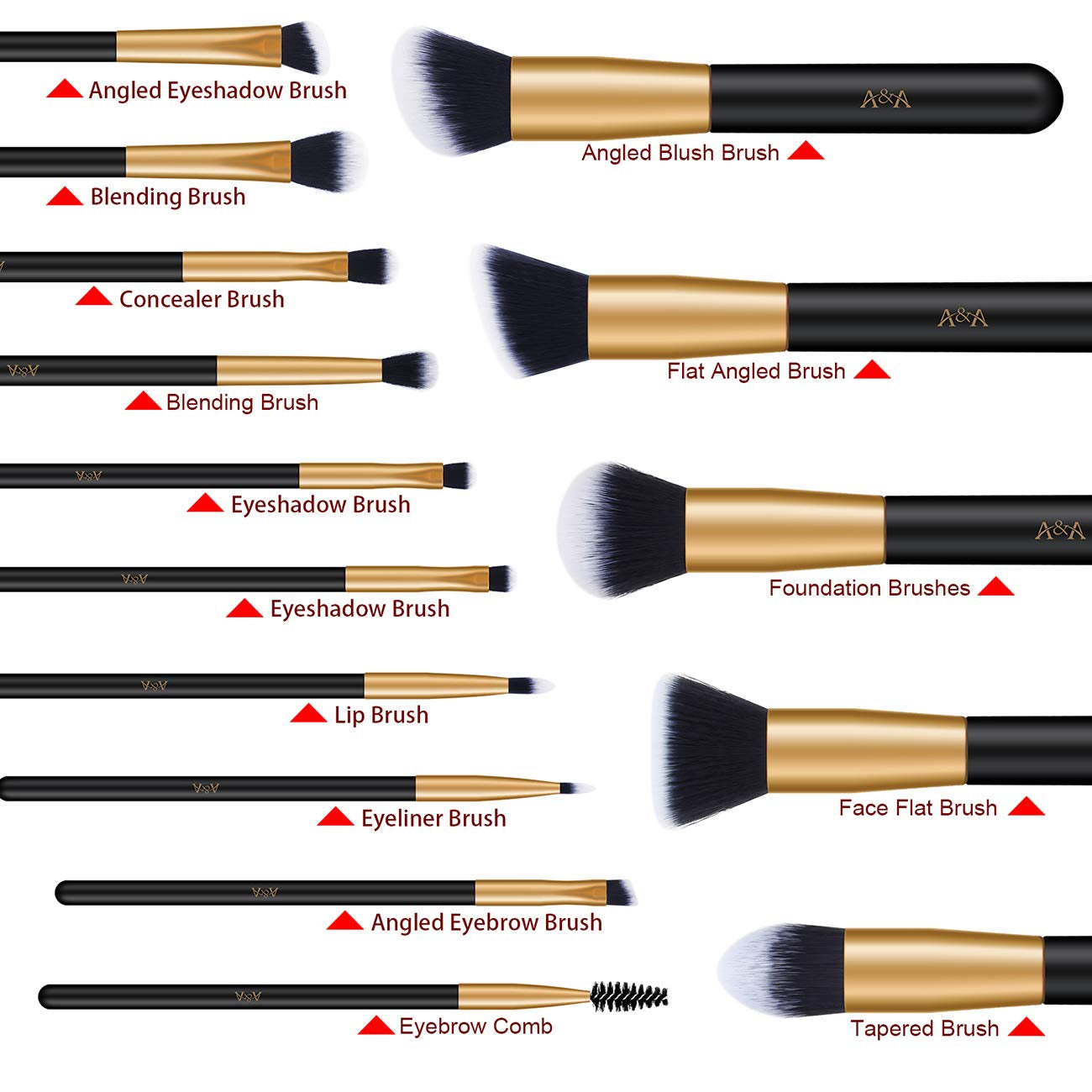 Foundation Brushes for Makeup - Professional Cosmetic Tools 15 Pcs and 1 PCS Silicone Face Mask Brush Are Made of Solid Wood Handle Black Mix Rose Gold Health & Beauty > Personal Care > Cosmetics > Cosmetic Tools > Makeup Tools A&A   