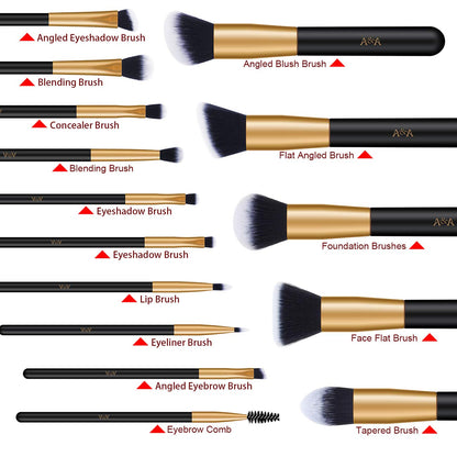 Foundation Brushes for Makeup - Professional Cosmetic Tools 15 Pcs and 1 PCS Silicone Face Mask Brush Are Made of Solid Wood Handle Black Mix Rose Gold Health & Beauty > Personal Care > Cosmetics > Cosmetic Tools > Makeup Tools A&A   