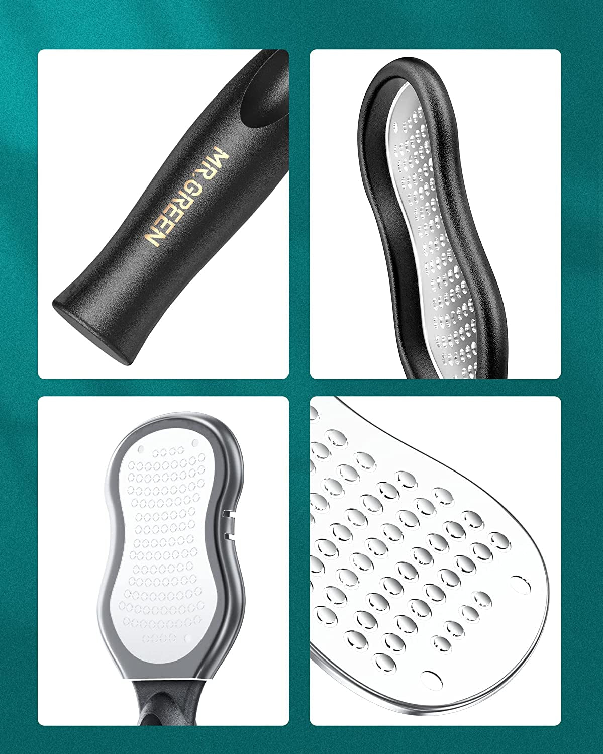 MR.GREEN Foot Rasp Foot File and Callus Remover Foot Care Pedicure Metal Surface Tool to Remove Hard Skin, Surgical Grade Stainless Steel File (Black) Health & Beauty > Personal Care > Foot Care MR.GREEN   