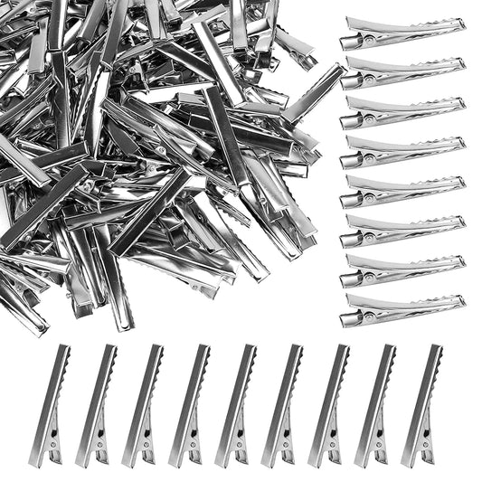Tkonline 120Pcs 1-3/4 Inch(45 Mm) Silver Alligator Hair Clip Flat Top with Teeth Single Prong Metal Clips Hairbow Accessory for Arts Crafts Projects, Hair Care Hair Clips,Alligator Hair Clips,Clips Health & Beauty > Personal Care > Hair Care TKOnline   