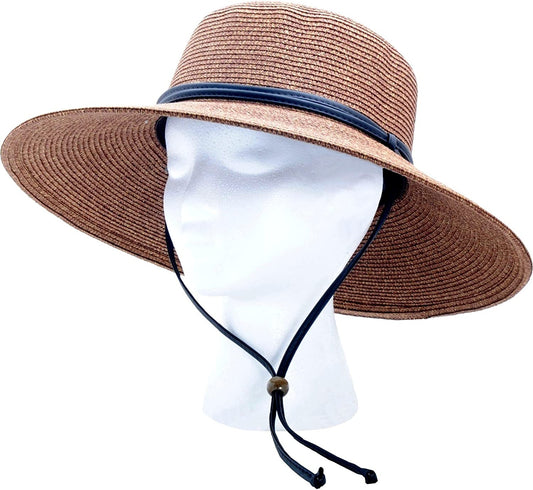 Sloggers Women'S Standard Wide Brim Braided Sun Hat Apparel & Accessories > Clothing Accessories > Hats Sloggers Dark Brown Medium 