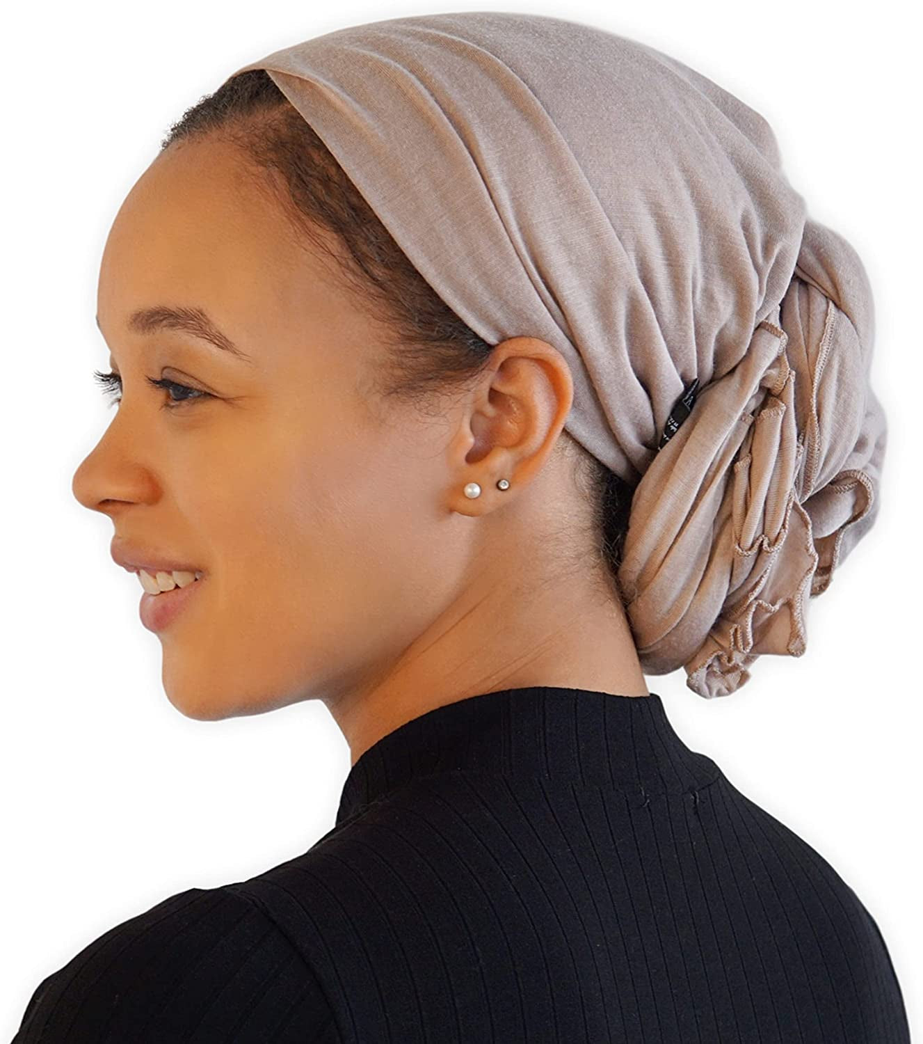 Head Wrap for Black Women - African Hair Wrap & Hair Scarf - Jersey Hair Turbans for Women - Soft & Breathable Headwrap Apparel & Accessories > Clothing Accessories > Bandanas & Headties Olivia Sylx Tan  