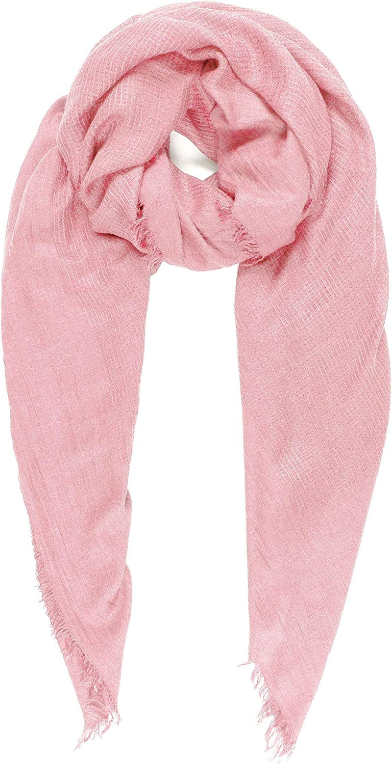 Scarfs for Women Fashion Lightweight Solid Colors Wrap Shawl for Fall Winter Apparel & Accessories > Clothing Accessories > Scarves & Shawls MIMOSITO Waffle Textured, Rose Pink  
