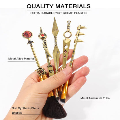 Makeup Brushes Set,Magic 5Pcs Cosmetic Brushes Wand Kit for Women Eye Shadow Eyeliner Blending Pencil Lip Foundation Brushes with Gift Bag,Bright Gold Health & Beauty > Personal Care > Cosmetics > Cosmetic Tools > Makeup Tools Van Billion   