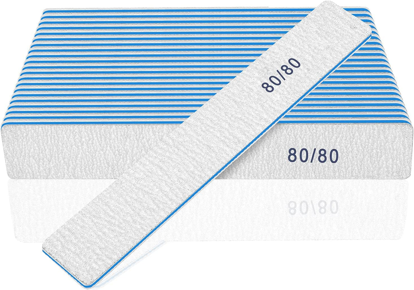 Nail Files-Nail File for Acrylic Nails 12Pcs, 80/80 Grit Nail Files Emery Boards for Acrylic Nails, Jumbo File Washable Thick Professional Square Nail File Manicure Tools for Nail Tech Health & Beauty > Personal Care > Cosmetics > Cosmetic Tools > Nail Tools BLESWIN 80/80 grit  