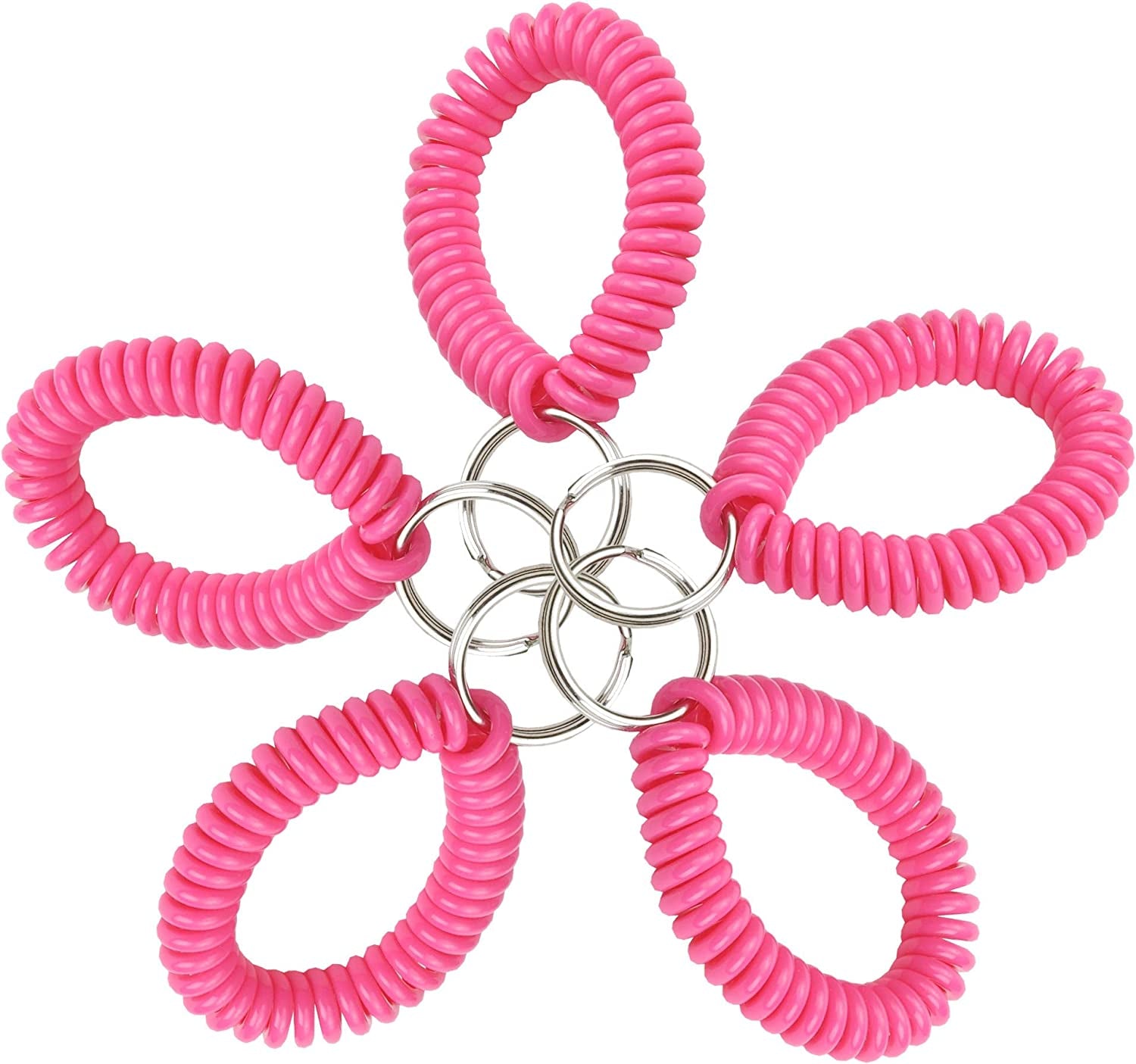 Lucky Line 2” Diameter Spiral Wrist Coil with Steel Key Ring, Flexible Wrist Band Key Chain Bracelet, Stretches to 12”, Purple 1 PK (410651) Apparel & Accessories > Jewelry > Bracelets Lucky Line Neon Pink Pack of 5 