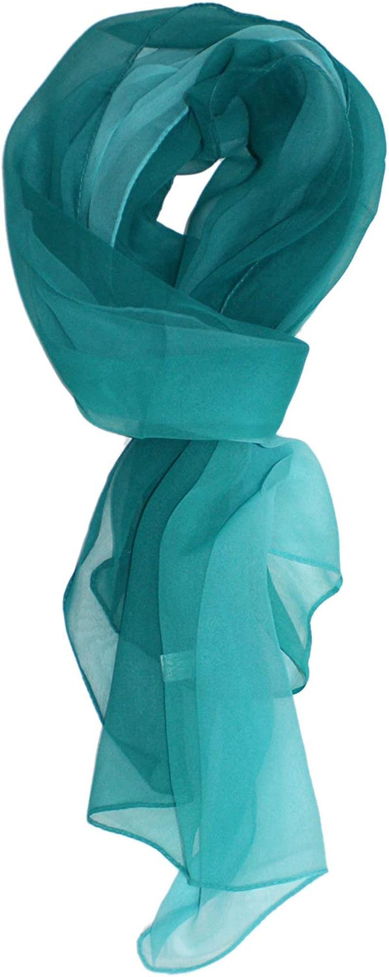 Ted & Jack - Silk Ombre Lightweight Accent Scarf Apparel & Accessories > Clothing Accessories > Scarves & Shawls Ted and Jack Teals  