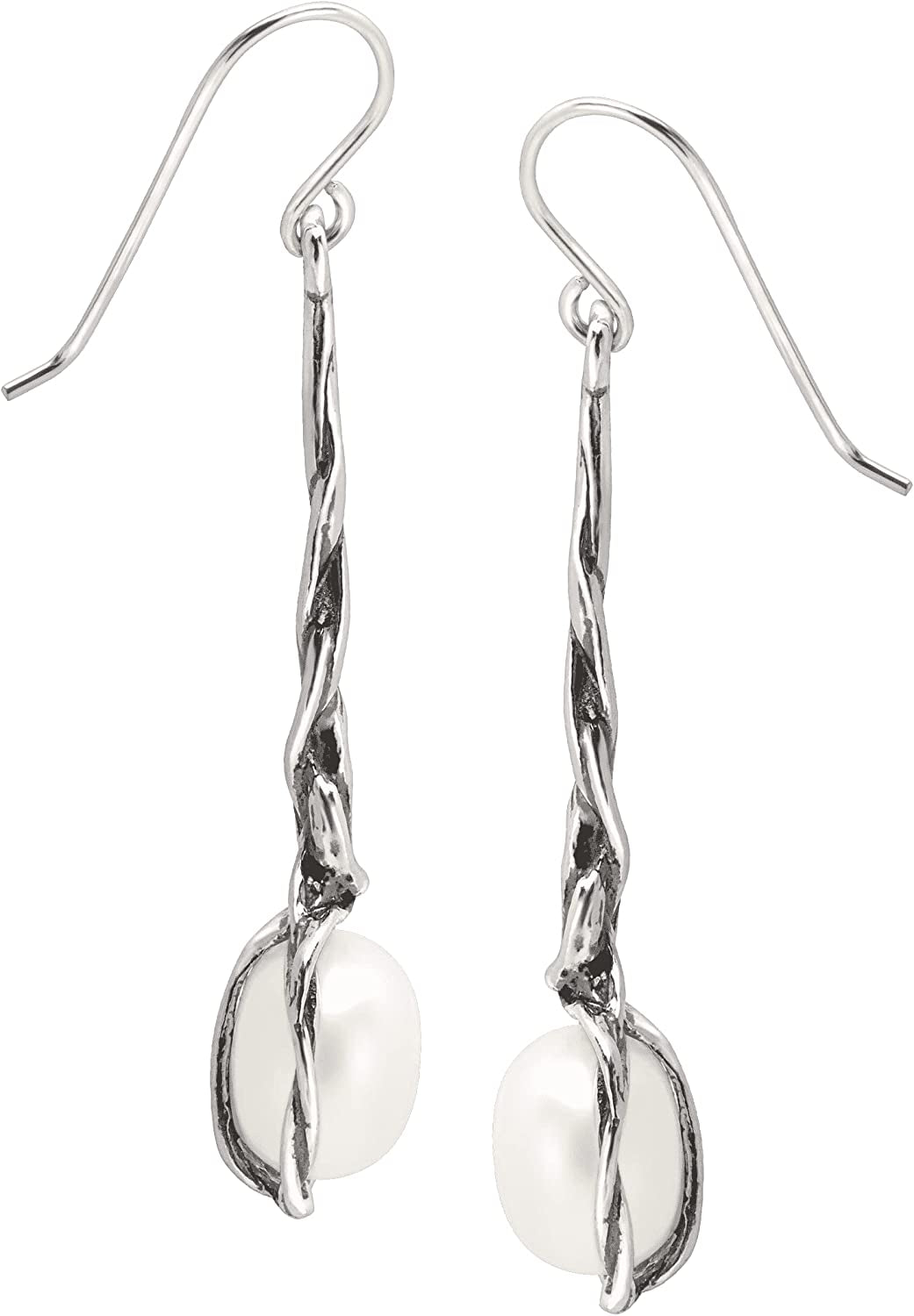 Silpada 'Intertwining Vines' 10.5-11 Mm Freshwater Cultured Pearl Twisted Drop Earrings in Sterling Silver Apparel & Accessories > Jewelry > Earrings Silpada   