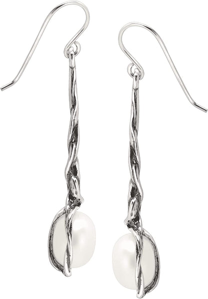 Silpada 'Intertwining Vines' 10.5-11 Mm Freshwater Cultured Pearl Twisted Drop Earrings in Sterling Silver Apparel & Accessories > Jewelry > Earrings Silpada   