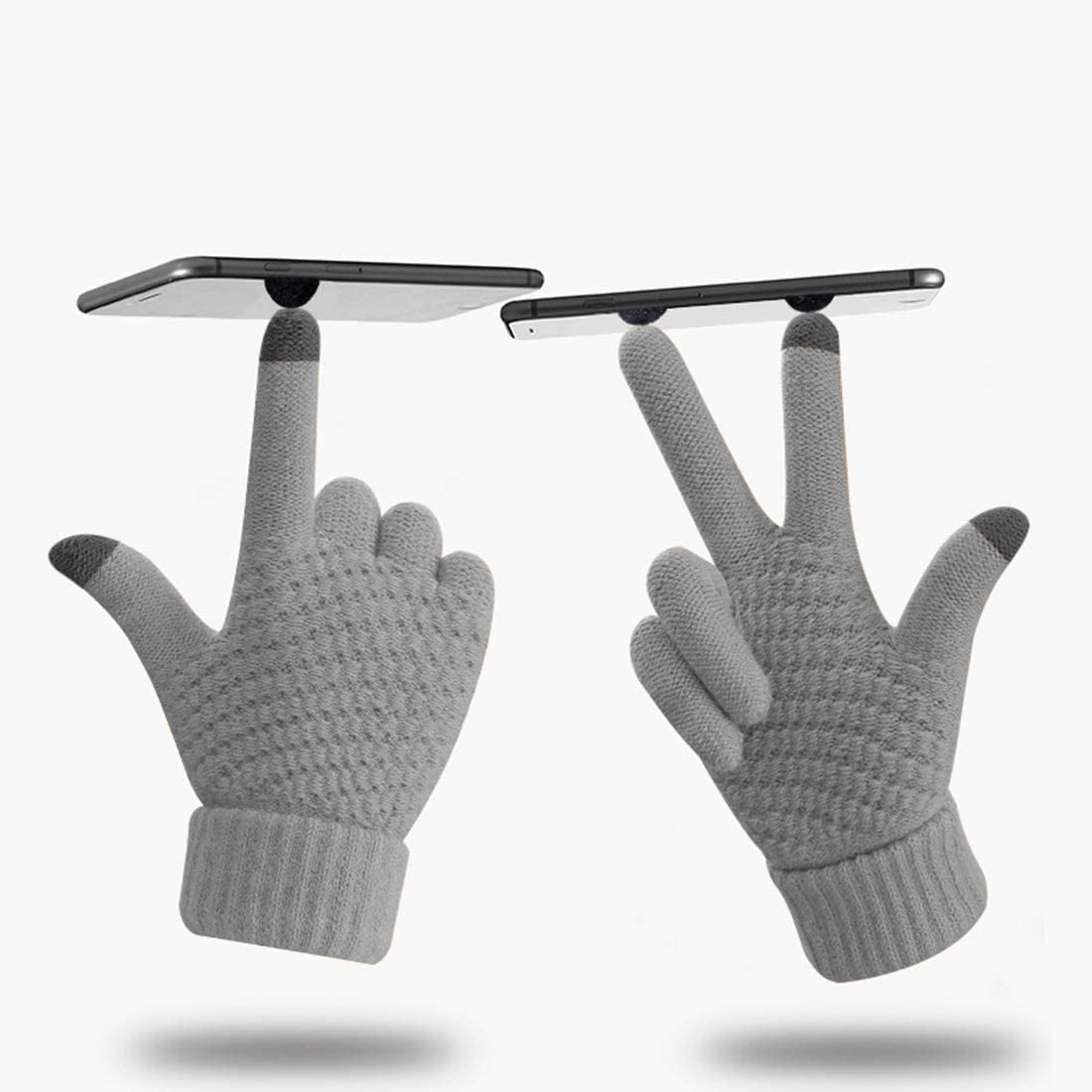 Women Winter Warm Touch Screen Gloves Knitted Soft Elastic Thick Gloves for Clod Weather Apparel & Accessories > Clothing Accessories > Gloves & Mittens Muryobao   