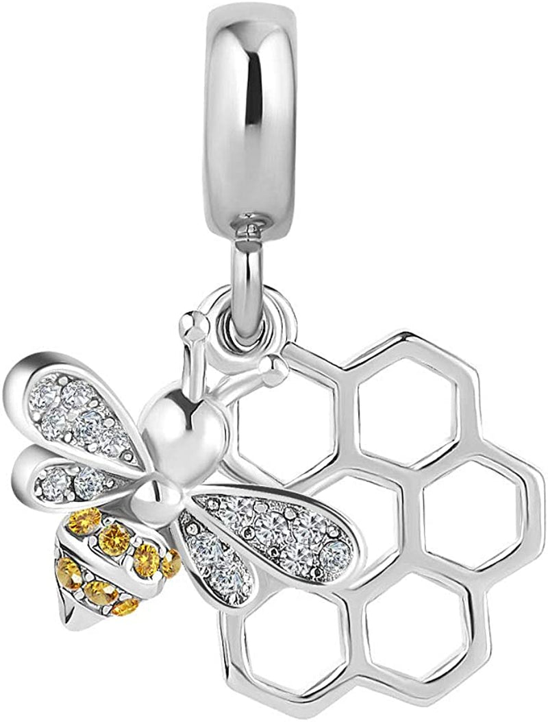 Lovelycharms Honey Bee Honeycomb Animal Charm Dangle Bead for Bracelet Apparel & Accessories > Jewelry > Bracelets pandöra charms   