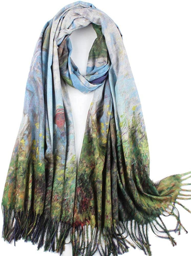 Soft Cashmere Feel Scarf for Women Elegant Art Print Winter Warm Scarves Large Shawl Wrap Monet Klimt Van Gogh Gifts Apparel & Accessories > Clothing Accessories > Scarves & Shawls Umjetnost C29  