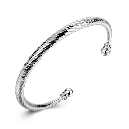 Handmade Bracelet for Women 925 Sterling Silver Open Bangle Bracelet with Gift Box (Open Bracelet) Apparel & Accessories > Jewelry > Bracelets Lvla Gan Pattern 2  