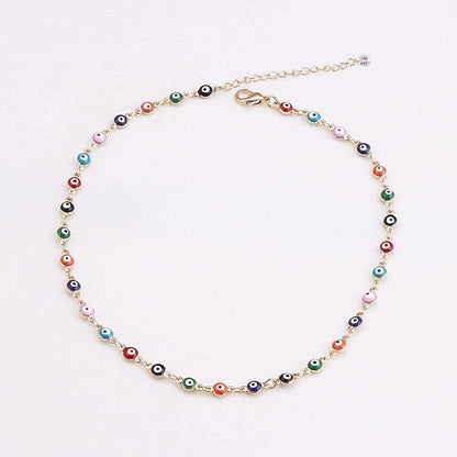 Plated 14K Gold Evil Eye Body Chain Necklace for Women Girls,Evil Eye Choker Necklace,13+3 Inch Extender Chain Apparel & Accessories > Jewelry > Necklaces Concise Royal   