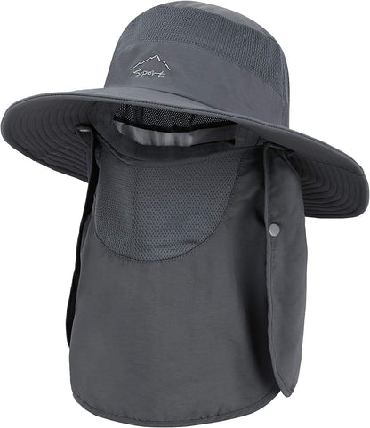 Toppers Womens Mens Sun Hat Rollable UPF 50+ Wide Brim Gardening Hat with Neck Flap Apparel & Accessories > Clothing Accessories > Hats Toppers Unisex Yard_dark Grey  