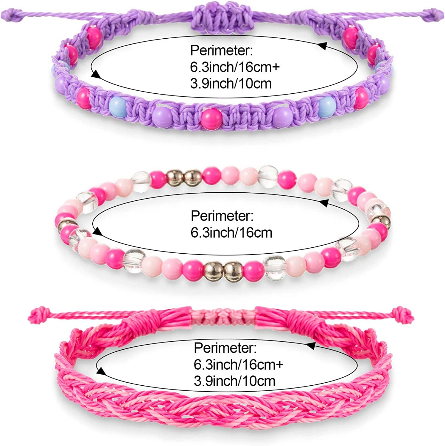 VSCO Bracelets 24 Pieces Braided Stretch Friendship Bracelets Stackable Bead Woven String Bracelets Adjustable Wave Rope Bracelets Friendship Jewelry for VSCO Girls Teen Women Apparel & Accessories > Jewelry > Bracelets WILLBOND   