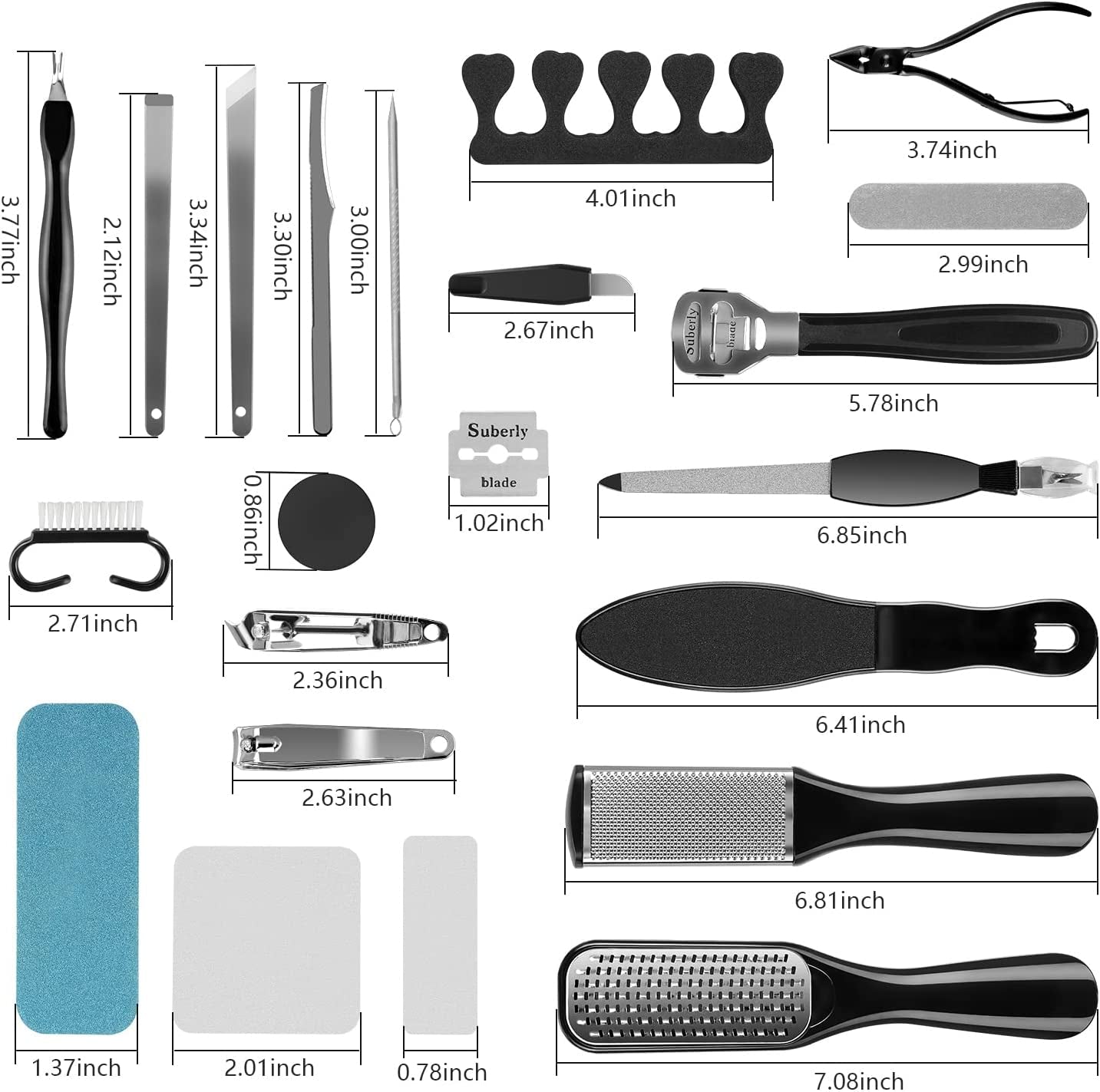Professional Pedicure Kit, Rosmax 30 in 1 Pedicure Tools Stainless Steel Washable Foot Care Kit Dead Skin Remover Foot Spa Set at Home Health & Beauty > Personal Care > Foot Care Rosmax Life   