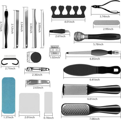 Professional Pedicure Kit, Rosmax 30 in 1 Pedicure Tools Stainless Steel Washable Foot Care Kit Dead Skin Remover Foot Spa Set at Home Health & Beauty > Personal Care > Foot Care Rosmax Life   