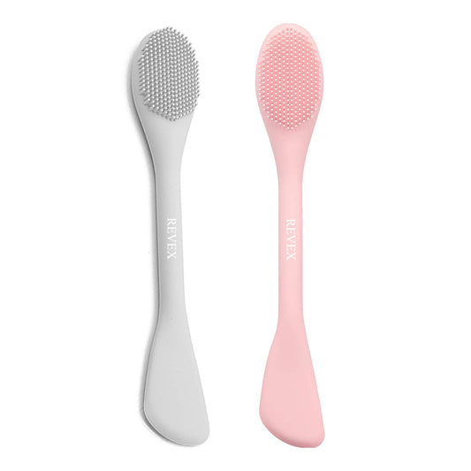 REVEX Silicone Face Mask Applicator,2 Packs Facial Mask Brushes for Mud,Clay,Charcoal Mixed Mask,Soft Makeup Beauty Brush Tools for Apply Cream,Lotion (Pink+Gray) Health & Beauty > Personal Care > Cosmetics > Cosmetic Tools > Makeup Tools REVEX Pink+Gray  